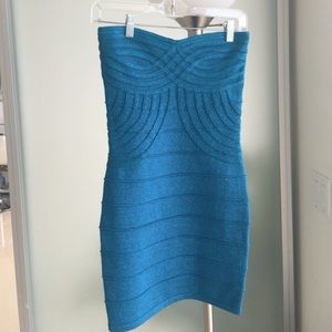 WOW Couture Bandeau Turquoise Glitter Dress size S
